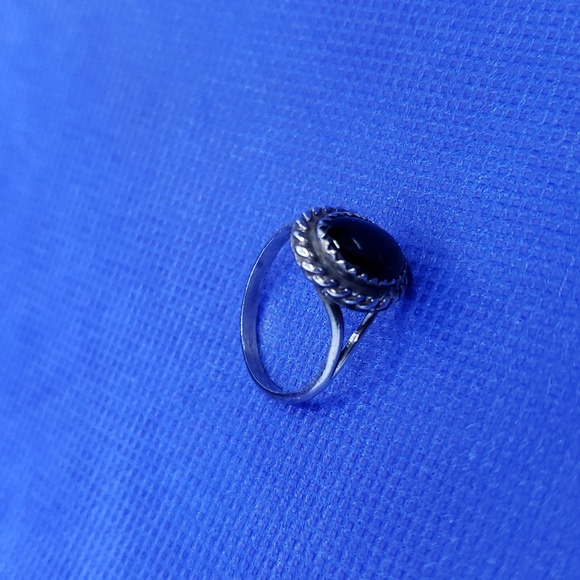 Onyx and sterling silver ring - Picture 5 of 10